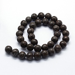 Snowflake Obsidian Natural Snowflake Obsidian Beads Strands, Round, 12mm, Hole: 1.2mm, about 32pcs/strand, 14.76 inch(37.5cm)