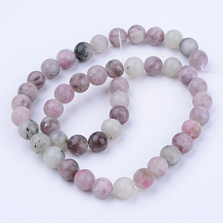 Lilac Jade Natural Lilac Jade Beads Strands, Round, 6~6.5mm, Hole: 1mm, about 63pcs/strand, 15.5 inch