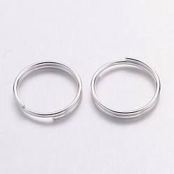 Silver Iron Split Rings, Double Loops Jump Rings, Cadmium Free & Lead Free, Silver Color Plated, 10x1.4mm, about 8.6mm inner diameter, about 4160pcs/Kg