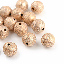 Navajo White Spray Painted Acrylic Beads, Matte Style, Round, Navajo White, 10mm, Hole: 2mm, about 1000pcs/500g