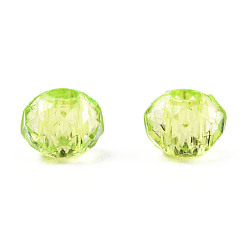 Jaune Vert Perles acryliques transparentes, facette, rondelle, jaune vert, 4x3.5mm, Trou: 1.5mm, environ14000 pcs / 500 g