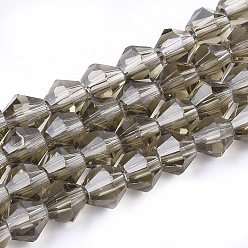 Bronze Imitation cristal autrichien 5301 perles bicône, Perles en verre à facettes, tan, 6x6mm, Trou: 1.2mm, Environ 47~48 pcs/chapelet, 10.24 pouces ~ 10.43 pouces (26~26.5 cm)