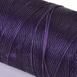 Indigo Waxed Polyester Cord, Micro Macrame Cord, Waxed Sewing Thread, Flat, Indigo, 0.8mm, about 284.33 yards(260m)/roll