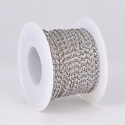 Stainless Steel Color 304 Stainless Steel Lumachina Chains, with Spool, Unwelded, Stainless Steel Color, 1.8mm, Link: 4.5x1.8x1mm, about 82.02 Feet(25m)/roll