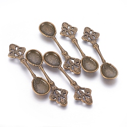 Antique Bronze Tibetan Style Alloy Big Pendants, Kitchen Utensil Pendants, Spoon, Cadmium Free & Nickel Free & Lead Free, Antique Bronze Color, 59x15x4mm