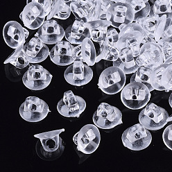 Clear Transparent AS Plastic Charm Base Settings, for Flat Back Cabochons, Hair Findings, DIY Hair Tie Accessories, Clear, 7.5x5mm, hole: 2mm, about 10000pcs/bag
