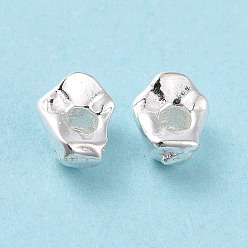 Silver 925 Sterling Silver Beads, Nuggets, Silver, 4x3x2mm, Hole: 1.2mm, about 87Pcs/10g