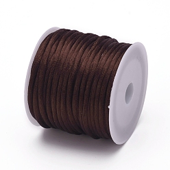 Coffee Nylon Cord, Satin Rattail Cord, for Beading Jewelry Making, Chinese Knotting, Coffee, 1mm, about 32.8 yards(30m)/roll