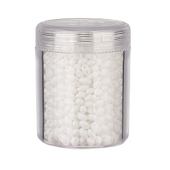 White Czech Glass Seed Beads, 2-Hole, Opaque Colours, White, 5x3.5x3mm, Hole: 0.5mm, about 630pcs/box