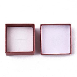 Couleur Mélangete Bague de boîtes en carton, avec ruban bowknot à l'extérieur et éponge blanche à l'intérieur, carrée, couleur mixte, 5~5.3x5~5.3x3.8~4 cm