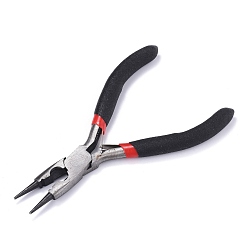 Gunmetal Carbon Steel Jewelry Pliers for Jewelry Making Supplies, Round Nose Pliers, Wire Cutter, Polishing, Black, Gunmetal, 128x65x10mm