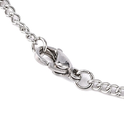 Stainless Steel Color Unisex Casual Style 304 Stainless Steel Curb Chain Necklaces, with Lobster Claw Clasps, Stainless Steel Color, 19.7 inch(50cm)