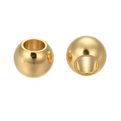 Golden 304 Stainless Steel Beads, Rondelle, Golden, 6x4.5mm, Hole: 3mm