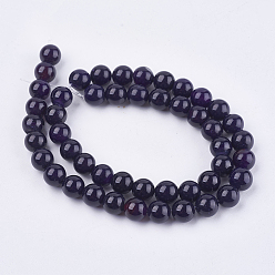 Indigo Natural Agate Beads Strand, Round, Dyed, Indigo, 8mm, Hole: 1mm, about 48pcs/strand, 14.96 inch