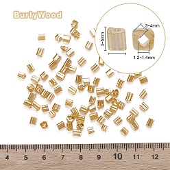 BurlyWood 6/0 Glass Seed Beads, Transparent Colours Luster, Square Hole, Cube, BurlyWood, 3~5x3~4x3~4mm, Hole: 1.2~1.4mm, about 1000pcs/100g