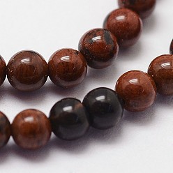 Mahogany Obsidian Natural Mahogany Obsidian Beads Strands, Round, 3mm, Hole: 0.5mm, about 125pcs/strand