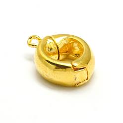 Golden Brass Magnetic Clasps with Loops, Lead Free & Nickel Free, Oval Ring, Golden, 19x13x6mm, Hole: 2.5mm