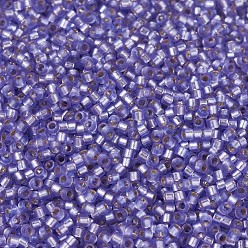 (DB0694) Dyed Semi-Frosted Silver Lined Purple MIYUKI Delica Beads, Cylinder, Japanese Seed Beads, 11/0, (DB0694) Dyed Semi-Frosted Silver Lined Purple, 1.3x1.6mm, Hole: 0.8mm, about 20000pcs/bag, 100g/bag