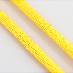 Gold Macrame Rattail Chinese Knot Making Cords Round Nylon Braided String Threads, Satin Cord, Gold, 2mm, about 10.93 yards(10m)/roll