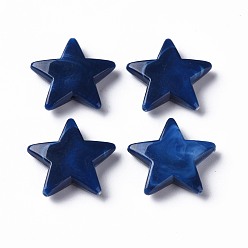 Прусский Синий Двухцветные акриловые бусины, имитация драгоценных камней, звезда, берлинская лазурь, 20.5x22x4.5 мм, отверстие : 1 мм, Около 445 шт / 500 г