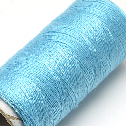 Light Sky Blue 402 Polyester Sewing Thread Cords for Cloth or DIY Craft, Light Sky Blue, 0.1mm, about 120m/roll, 10rolls/bag