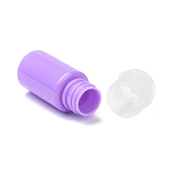 Purple PET Bottles, Refillable Bottle, Travel Size Bottles with Flip Cap, for Skin Care Refillable Bottle, Column, Purple, 2.3x5.6cm, Hole: 13mm, Capacity: 10ml(0.34fl. oz)