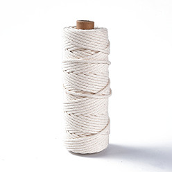 Old Lace Cotton String Threads, Macrame Cord, Decorative String Threads, for DIY Crafts, Gift Wrapping and Jewelry Making, Old Lace, 3mm, about 54.68 yards(50m)/roll