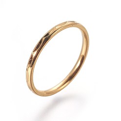 Golden 304 Stainless Steel Finger Rings, Golden, US Size 4 1/4(15mm)