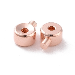 Розовое Золото 925 бусины из стерлингового серебра, свободные шарики, прелести для пробки, плоско-круглые, розовое золото , 4x3x2 мм, отверстие : 0.8 мм, штифты : 1 мм