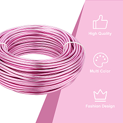 Camellia Round Aluminum Wire, for Jewelry Making, Camellia, 9 Gauge, 3mm, about 82.02 Feet(25m)/500g