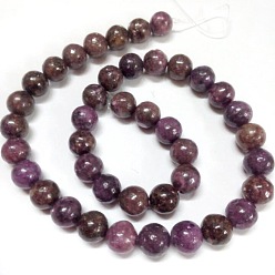 Lepidolite Natural Lepidolite/Purple Mica Stone Round Bead Strands, 8mm, Hole: 1mm, about 50pcs/strand, 15.74 inch