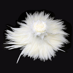 White Fashion Feather Costume Accessories, White, 120~160x10~21mm, about 700~800pcs/bundle