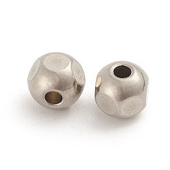 Stainless Steel Color 304 Stainless Steel Beads, Faceted, Round , Stainless Steel Color, 5x5x5mm, Hole: 1.5mm