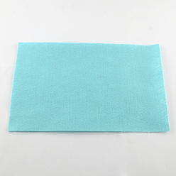 Pale Turquoise Non Woven Fabric Embroidery Needle Felt for DIY Crafts, Square, Pale Turquoise, 298~300x298~300x1mm, about 50pcs/bag