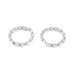 Stainless Steel Color 304 Stainless Steel Jump Rings, Open Jump Rings, Twisted, Stainless Steel Color, 16 Gauge, 10x1.3mm, Inner Diameter: 8mm