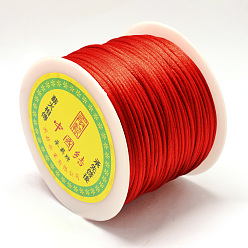 Red Nylon Thread, Rattail Satin Cord, Red, 1.5mm, about 49.21 yards(45m)/roll