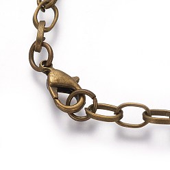 Античная Бронза Железа изготовление браслетов, с карабин-лобстерами , античная бронза, 8-1/8 дюйм (20.5 см)
