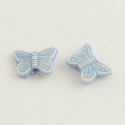 Mixed Color Craft Style Acrylic Beads, Butterfly, Mixed Color, 11x15x4mm, Hole: 2mm, about 1250pcs/500g