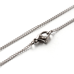 Stainless Steel Color 304 Stainless Steel Twisted Link Chain Necklaces, Stainless Steel Color, 15.7 inch(39.9cm), 1.5mm