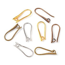 Mixed Color Brass Earring Hooks for Earring Designs, Ear Wire, with Horizontal Loop, Lead Free & Cadmium Free, Mixed Color, 20.5x8.5x2.5mm, Hole: 2mm, 18 Gauge, Pin: 1mm
