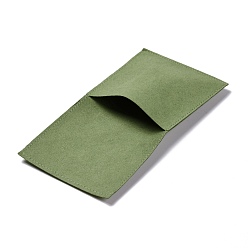 Dark Olive Green Microfiber Gift Packing Pouches, Jewlery Pouch, Dark Olive Green, 15.5x8.3x0.1cm