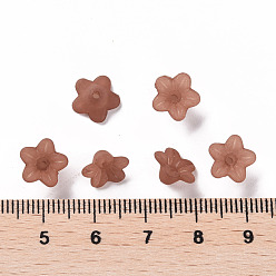 Saddle Brown Transparent Acrylic Beads, Flower, Frosted, Saddle Brown, 12x7mm, Hole: 1mm, about 4600pcs/500g