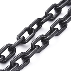 Черный Персонализированные ожерелья-цепочки из абс-пластика, цепочки для очков, цепочки для сумочек, с пластиковыми застежками в виде когтей лобстера, чёрные, 18.11~18.5 дюйм (46~47 см)