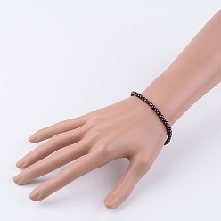 Garnet Natural Garnet Beaded Stretch Bracelets, with Elastic Fibre Wire, 2-1/4 inch(55mm)