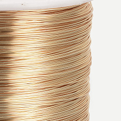 Light Gold Round Copper Wire for Jewelry Making, Light Gold, 28 Gauge, 0.3mm, about 3608.92 Feet(1100m)/roll