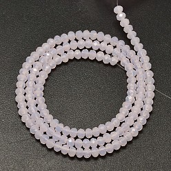 Lavender Blush Faceted Rondelle Imitation Jade Glass Beads Strands, Lavender Blush, 3x2mm, Hole: 0.5mm, about 148pcs/strand, 14.9 inch