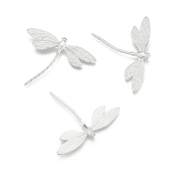 Silver Brass Dragonfly Pendants, for DIY Jewelry Making and Crafting, Silver Color Plated, 37x45mm