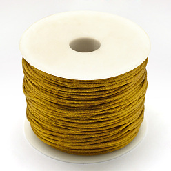 Темно-Золотистый Нейлоновая нить, гремучий атласный шнур, темные золотарник, 1.5 мм, около 100 ярдов / рулон (300 футов / рулон)