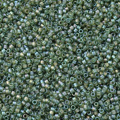(DB1282) Matte Transparent Olive AB MIYUKI Delica Beads, Cylinder, Japanese Seed Beads, 11/0, (DB1282) Matte Transparent Olive AB, 1.3x1.6mm, Hole: 0.8mm, about 10000pcs/bag, 50g/bag