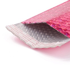 Темно-Розовый Мешки пакета лазерной пленки, пузырчатая почтовая программа, мягкие конверты, прямоугольные, темно-розовыми, 24x15x0.6 см